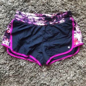 Dark navy and purple shorts